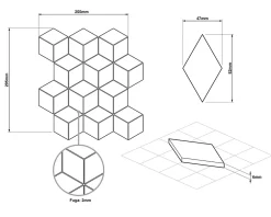Ilcom Mosaïque en céramique sur filet pour salle de bain ou cuisine 25.5cm x 29.5cm - Kubrick