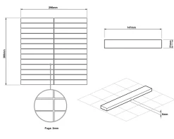 Mosaïque en céramique sur filet pour salle de bain ou cuisine 29.6cm x 30.0cm - Light wood piano-Ilcom Hot