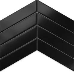 Mosaïque en céramique sur filet pour salle de bain ou cuisine 31.6cm x 21.5cm - Giant Black Chevron-Ilcom Best