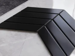 Mosaïque en céramique sur filet pour salle de bain ou cuisine 31.6cm x 21.5cm - Giant Black Chevron-Ilcom Best