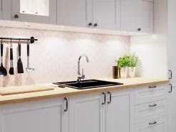 Ilcom Mosaïque en céramique sur filet pour salle de bain ou cuisine 29cm x 28.5cm - Pink sunset