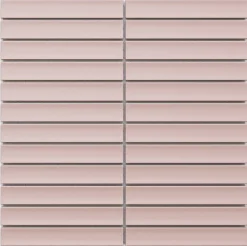 Mosaïque en céramique sur filet pour salle de bain ou cuisine 29.5cm x 29cm - Matt pink piano-Ilcom Discount