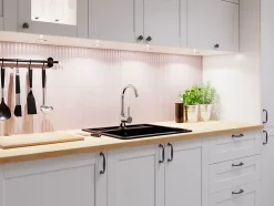 Mosaïque en céramique sur filet pour salle de bain ou cuisine 29.5cm x 29cm - Matt pink piano-Ilcom Discount