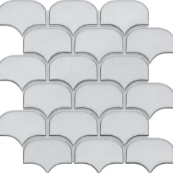 Ilcom Mosaïque en céramique sur filet pour salle de bain ou cuisine 30.0 cm x 26.5 cm - White plum