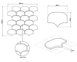 Ilcom Mosaïque en céramique sur filet pour salle de bain ou cuisine 30.0 cm x 26.5 cm - White plum