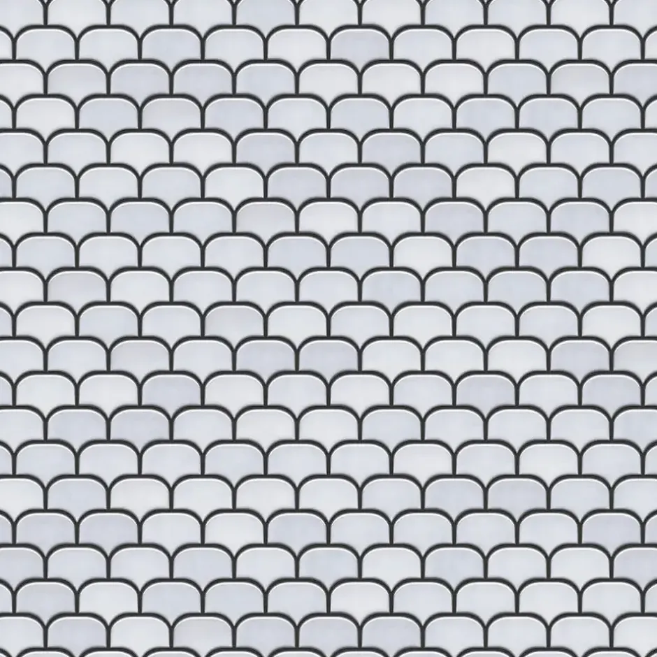 Ilcom Mosaïque en céramique sur filet pour salle de bain ou cuisine 30.0 cm x 26.5 cm - White plum