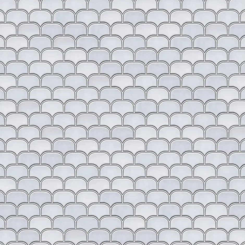 Ilcom Mosaïque en céramique sur filet pour salle de bain ou cuisine 30.0 cm x 26.5 cm - White plum