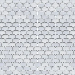 Ilcom Mosaïque en céramique sur filet pour salle de bain ou cuisine 30.0 cm x 26.5 cm - White plum