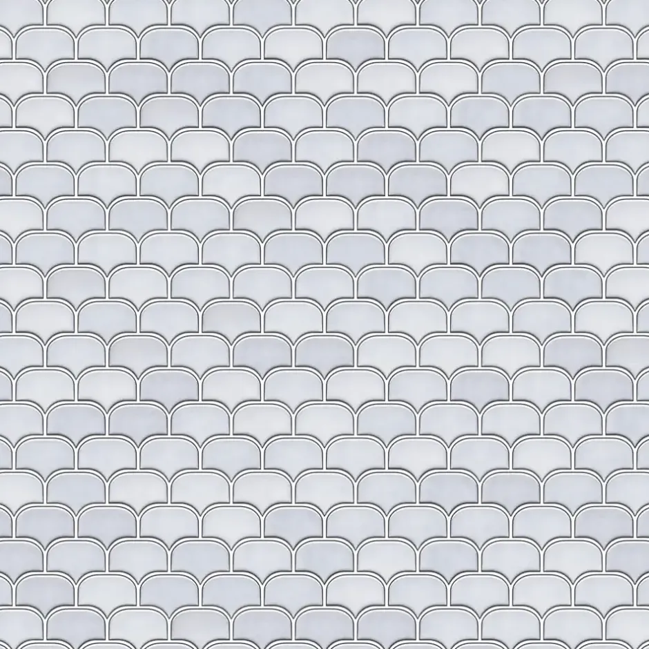 Ilcom Mosaïque en céramique sur filet pour salle de bain ou cuisine 30.0 cm x 26.5 cm - White plum