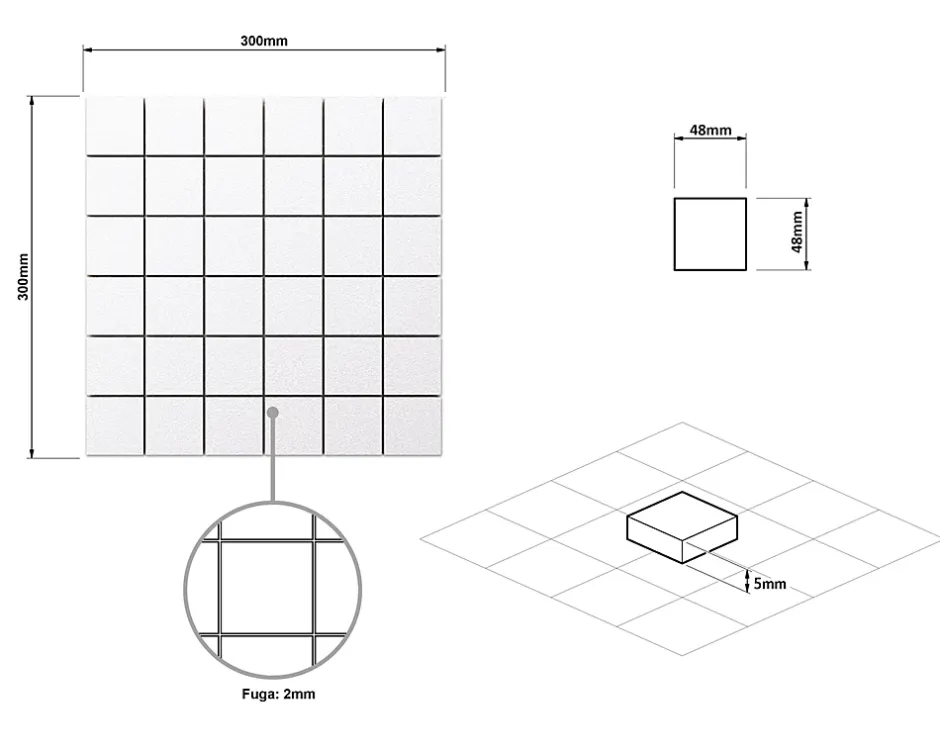 Ilcom Mosaïque en céramique sur filet pour salle de bain ou cuisine 30cm x 30cm - Beige river