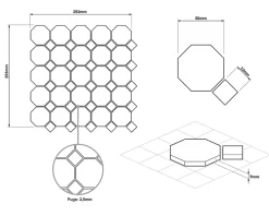 Mosaïque en céramique sur filet pour salle de bain ou cuisine 29.3cm x 29.3cm - Tetris castle-Ilcom Hot