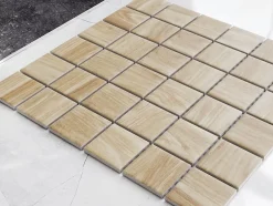 Ilcom Mosaïque en céramique sur filet pour salle de bain ou cuisine 30.2 cm x 30.2 cm - Grain