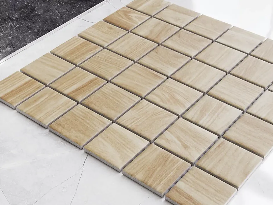 Ilcom Mosaïque en céramique sur filet pour salle de bain ou cuisine 30.2 cm x 30.2 cm - Grain