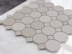 Ilcom Mosaïque en céramique sur maille pour salle de bain ou cuisine 29.3cm x 29.3cm - Castel del Monte