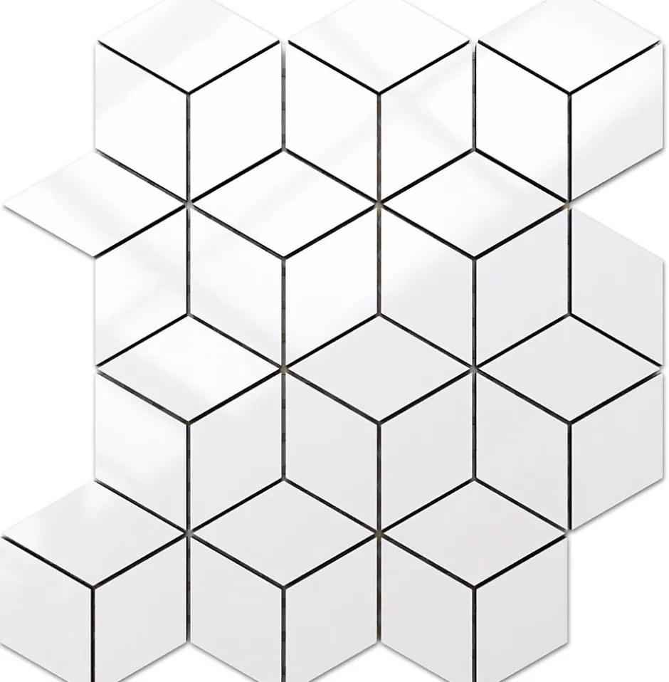 Mosaïque en gres sur maille pour salle de bain ou cuisine 26.5 cm x 30.5 cm - Snowflake-Ilcom Outlet