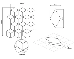 Mosaïque en gres sur maille pour salle de bain ou cuisine 26.5 cm x 30.5 cm - Snowflake-Ilcom Outlet