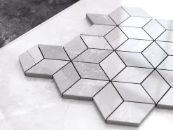 Mosaïque en gres sur maille pour salle de bain ou cuisine 26.5 cm x 30.5 cm - Broken Diamond Romb-Ilcom