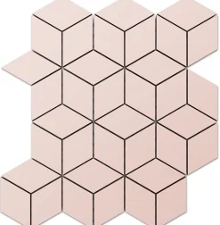 Mosaïque en gres sur maille pour salle de bain ou cuisine 26.5 cm x 30.5 cm - Pink diamond romb-Ilcom Best
