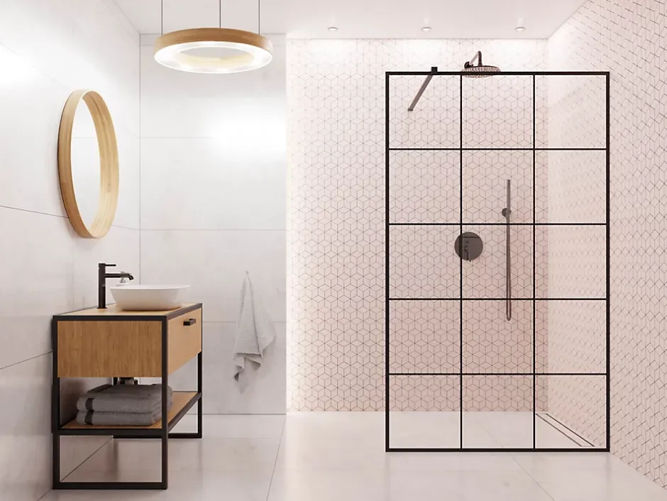 Mosaïque en gres sur maille pour salle de bain ou cuisine 26.5 cm x 30.5 cm - Pink diamond romb-Ilcom Best