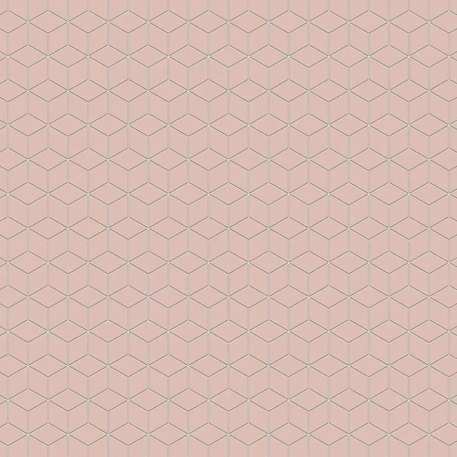 Mosaïque en gres sur maille pour salle de bain ou cuisine 26.5 cm x 30.5 cm - Pink diamond romb-Ilcom Best