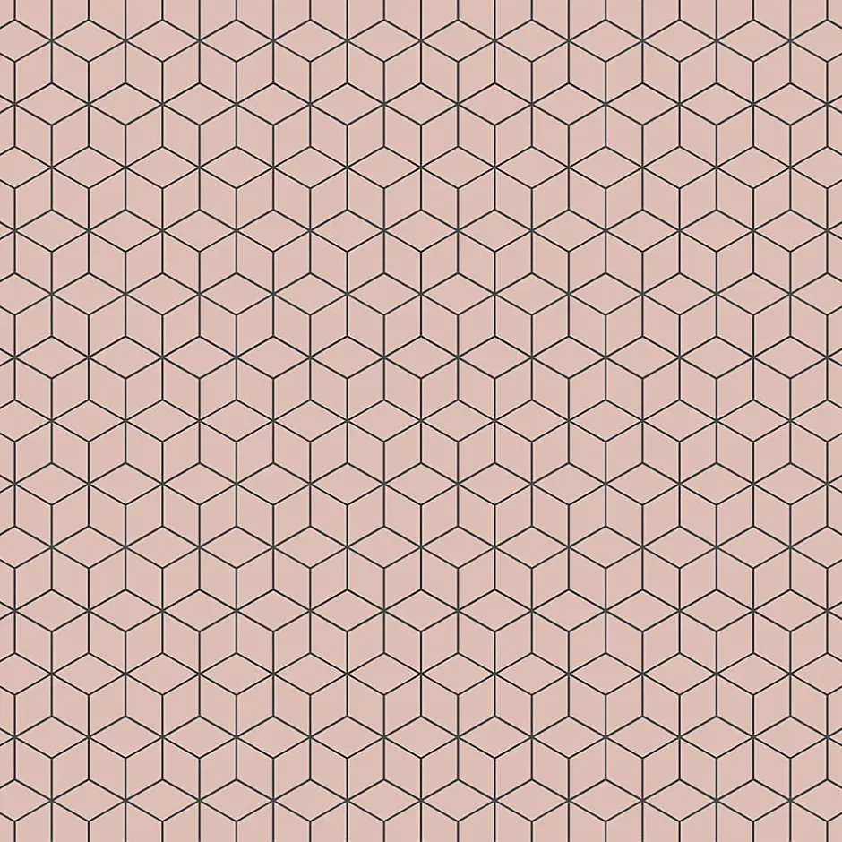 Mosaïque en gres sur maille pour salle de bain ou cuisine 26.5 cm x 30.5 cm - Pink diamond romb-Ilcom Best