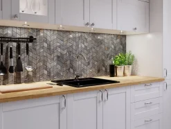 Mosaïque en gres sur maille pour salle de bain ou cuisine 17.2 cm x 29.8 cm - Mini diamond romb-Ilcom New