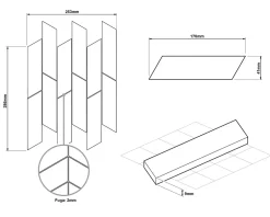Ilcom Mosaïque en gres sur maille pour salle de bain ou cuisine 25.3 cm x 28.6 cm - Cypress