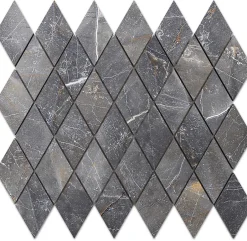 Ilcom Mosaïque en gres sur maille pour salle de bain ou cuisine 29.2 cm x 25 cm - Romb shinestone