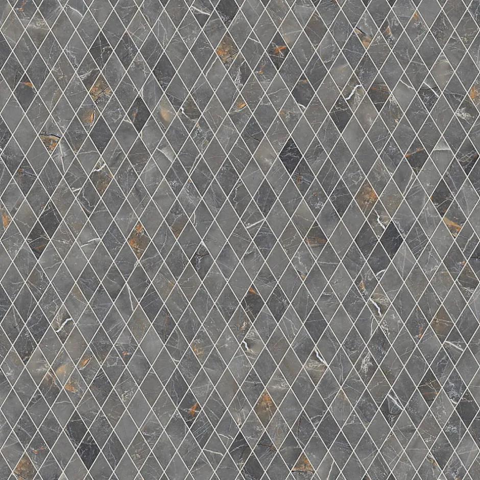 Ilcom Mosaïque en gres sur maille pour salle de bain ou cuisine 29.2 cm x 25 cm - Romb shinestone