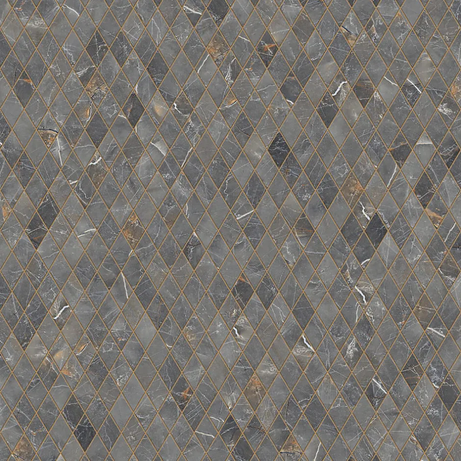 Ilcom Mosaïque en gres sur maille pour salle de bain ou cuisine 29.2 cm x 25 cm - Romb shinestone