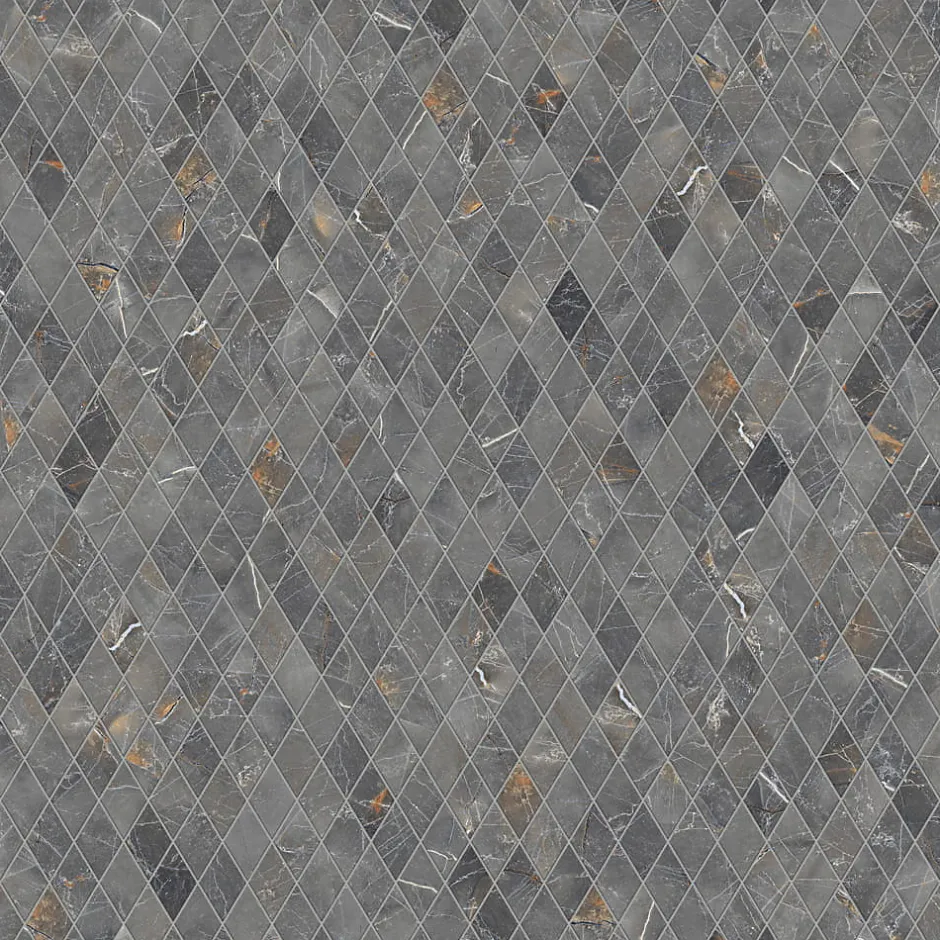 Ilcom Mosaïque en gres sur maille pour salle de bain ou cuisine 29.2 cm x 25 cm - Romb shinestone