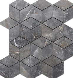 Mosaïque en gres sur maille pour salle de bain ou cuisine 26.5 cm x 30.5 cm - Diamond romb-Ilcom Online