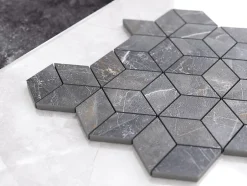 Mosaïque en gres sur maille pour salle de bain ou cuisine 26.5 cm x 30.5 cm - Diamond romb-Ilcom Online