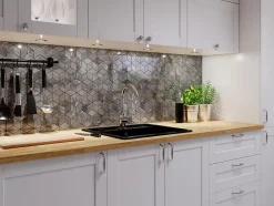 Mosaïque en gres sur maille pour salle de bain ou cuisine 26.5 cm x 30.5 cm - Diamond romb-Ilcom Online