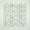 Albedo Pierre Mosaïque en Marbre Blanc - Hexagone - Aiguisé 3,2x3,2x1 CM