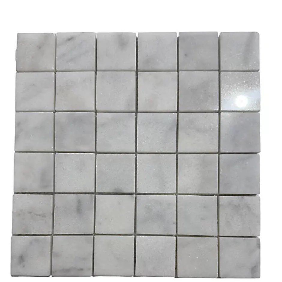 Albedo Pierre Mosaïque en Marbre Blanc Poli 4,8x4,8x1CM