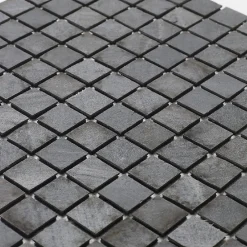 Mosaïque en pierre naturelle 30 x 30 cm - carreau 2,5 x 2,5 cm graphite noir-U-tile Sale
