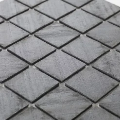 Mosaïque en pierre naturelle 30 x 30 xm - carreau 5 x 5 cm graphite noir-U-tile Outlet