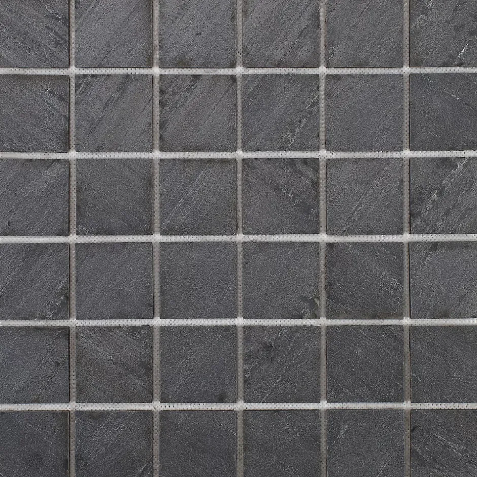 Mosaïque en pierre naturelle 30 x 30 xm - carreau 5 x 5 cm graphite noir-U-tile Outlet