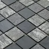 Mosaïque en pierre naturelle 100 x 50 cm - carreau 5 x 5 cm mixte gris-U-tile Best