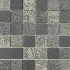 Mosaïque en pierre naturelle 100 x 50 cm - carreau 5 x 5 cm mixte gris-U-tile Best