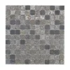 Mosaïque en pierre naturelle 30 x 30 cm - carreau 2,5 x 2,5 cm mixte gris-U-tile Outlet