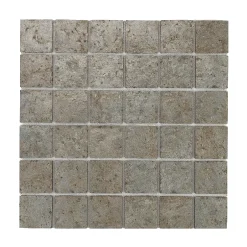 U-tile Mosaïque en pierre naturelle 100 x 50 cm - carreau 5 x 5 cm cuivre