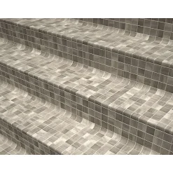 Aelle Carrelage Mosaïque en pâte de verre aspect marbre gris mate 2,5x2,5 cm ZEN SARSEN