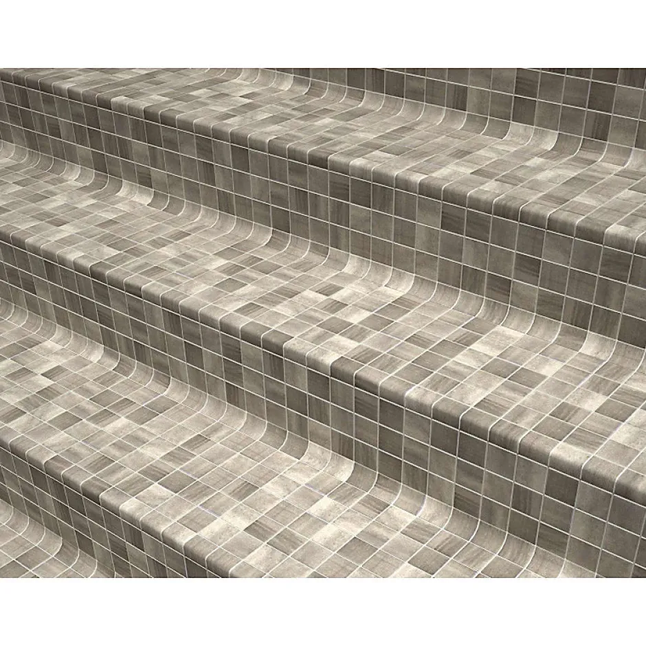 Aelle Carrelage Mosaïque en pâte de verre aspect marbre gris mate 2,5x2,5 cm ZEN SARSEN