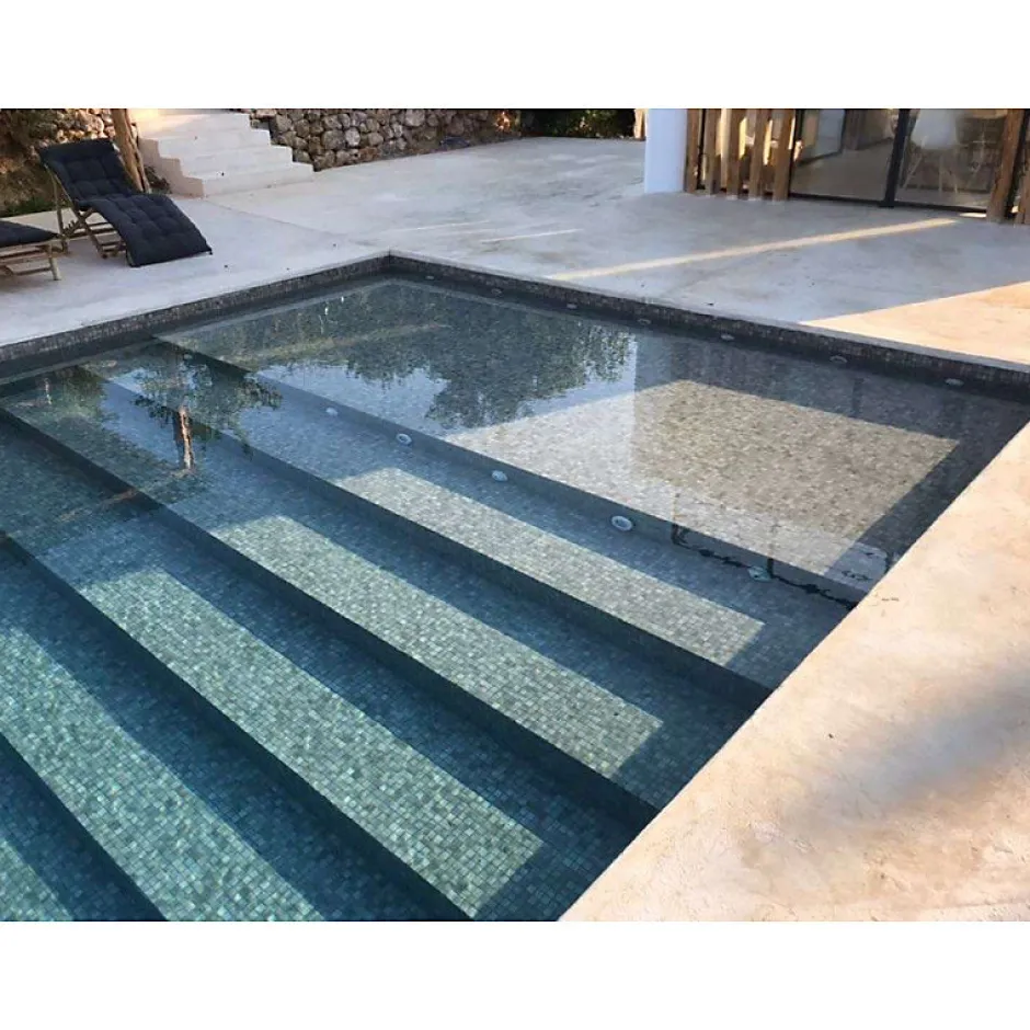 Aelle Carrelage Mosaïque en pâte de verre aspect marbre gris mate 2,5x2,5 cm ZEN SARSEN