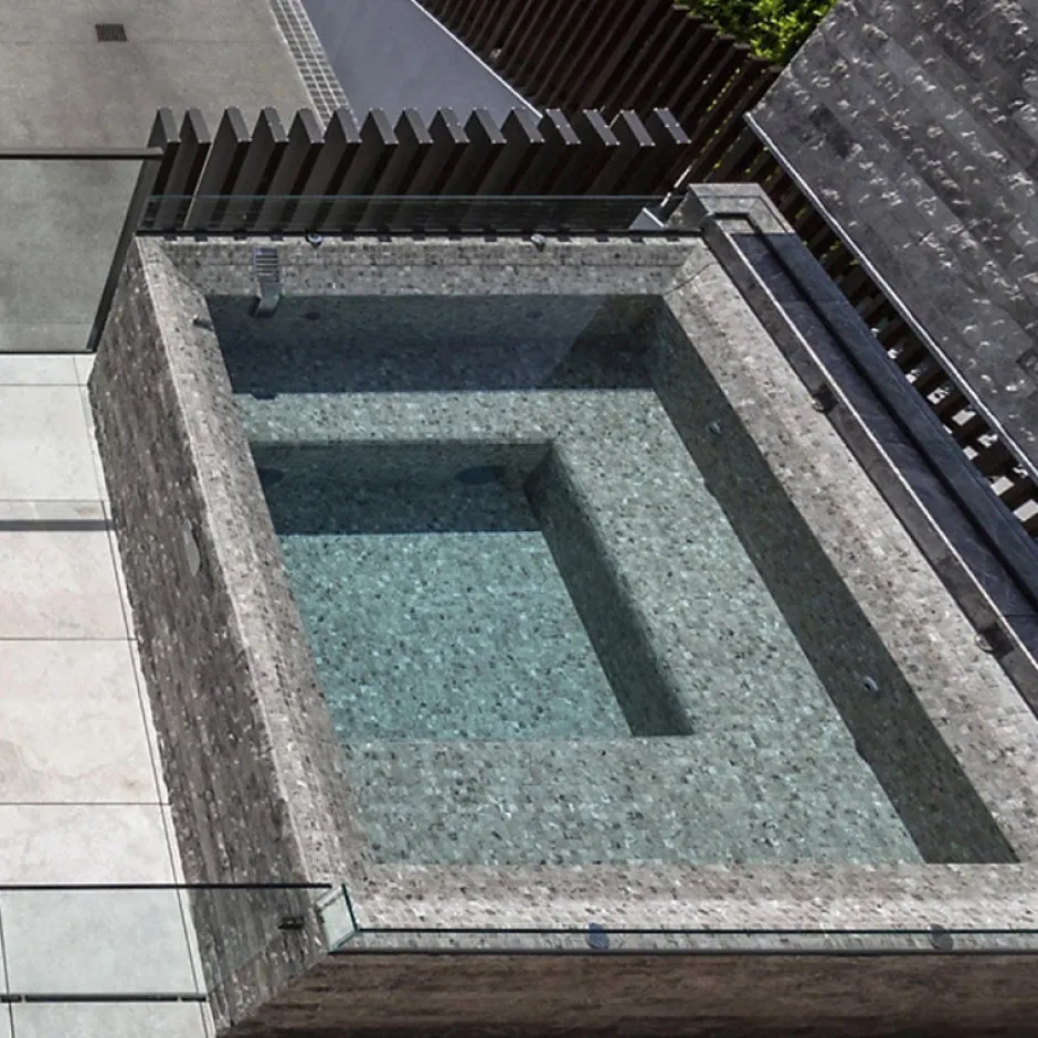 Aelle Carrelage Mosaïque en pâte de verre aspect marbre gris/noir mate 2,5x2,5 cm ZEN FIOR DI BOSCO