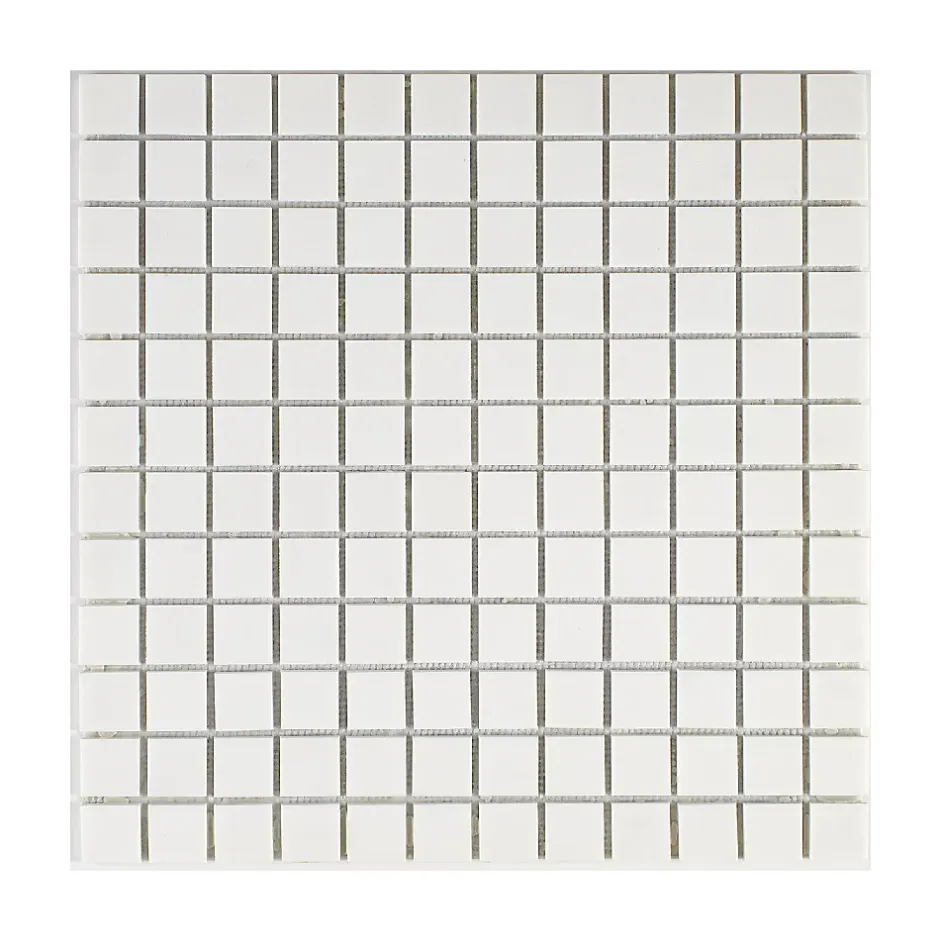 Mosaïque en solid surface 30 x 30 cm - carreau 2,5 x 2,5 cm blanc pur lisse-U-tile Discount