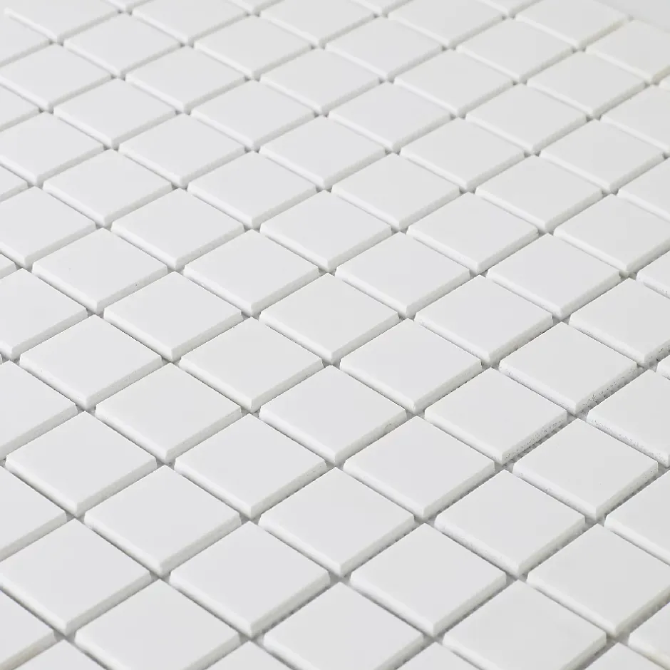 Mosaïque en solid surface 30 x 30 cm - carreau 2,5 x 2,5 cm blanc pur lisse-U-tile Discount