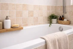 Ligerio Mosaïque en travertin Plaque 30.5 x 30.5 cm - Vendu par plaque